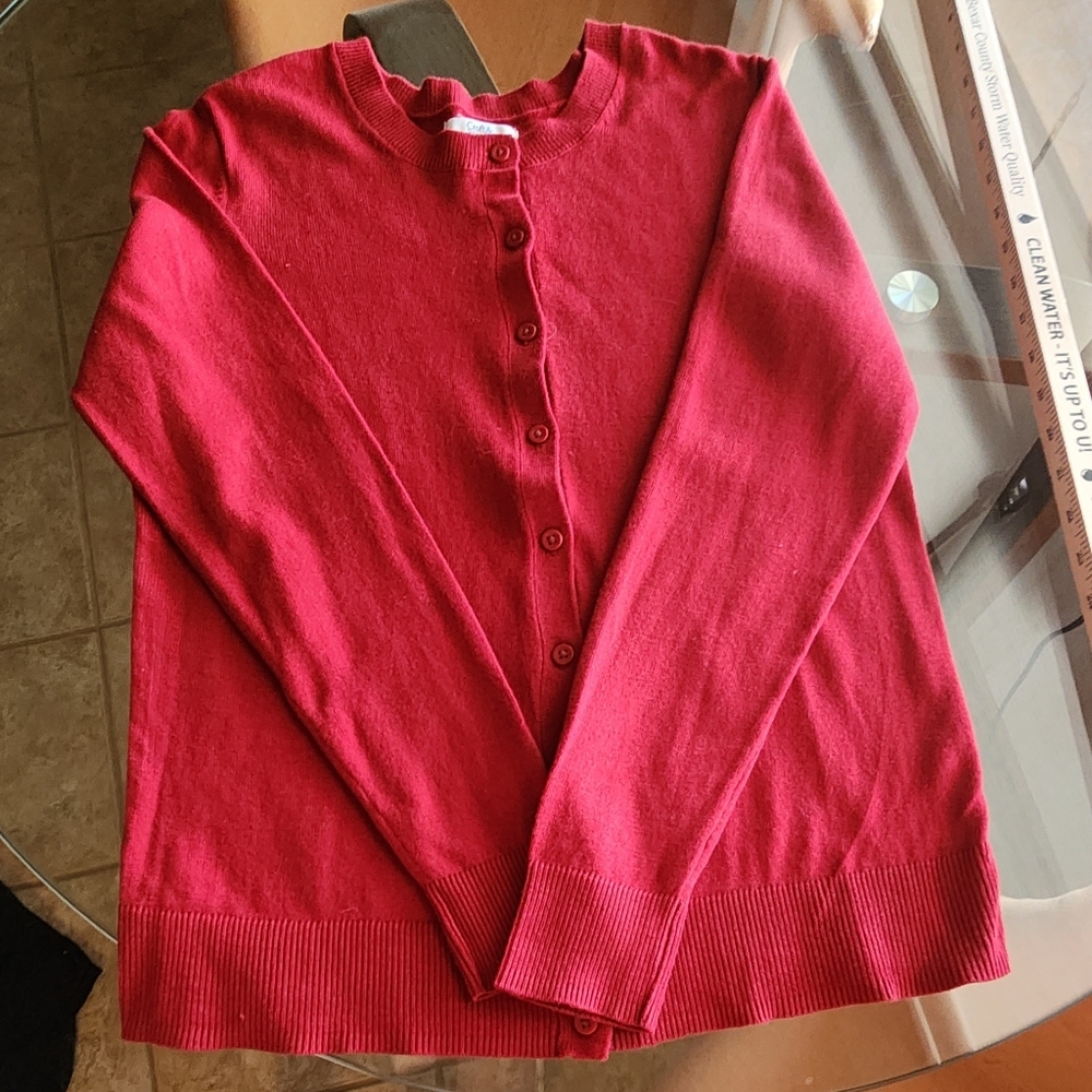 Croft & Barrow Women's Cherry Red Cardigan